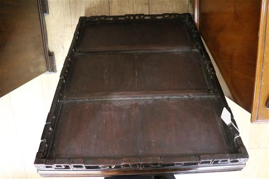 A Chinese rosewood tray top W.54cm